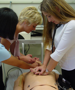 Allied health students Students work in a lab