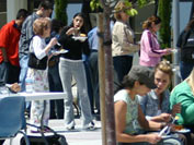 students at outdoor party
