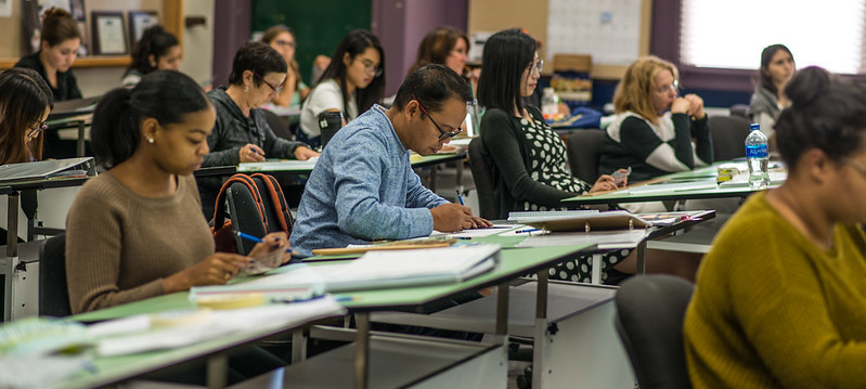 Students drawing