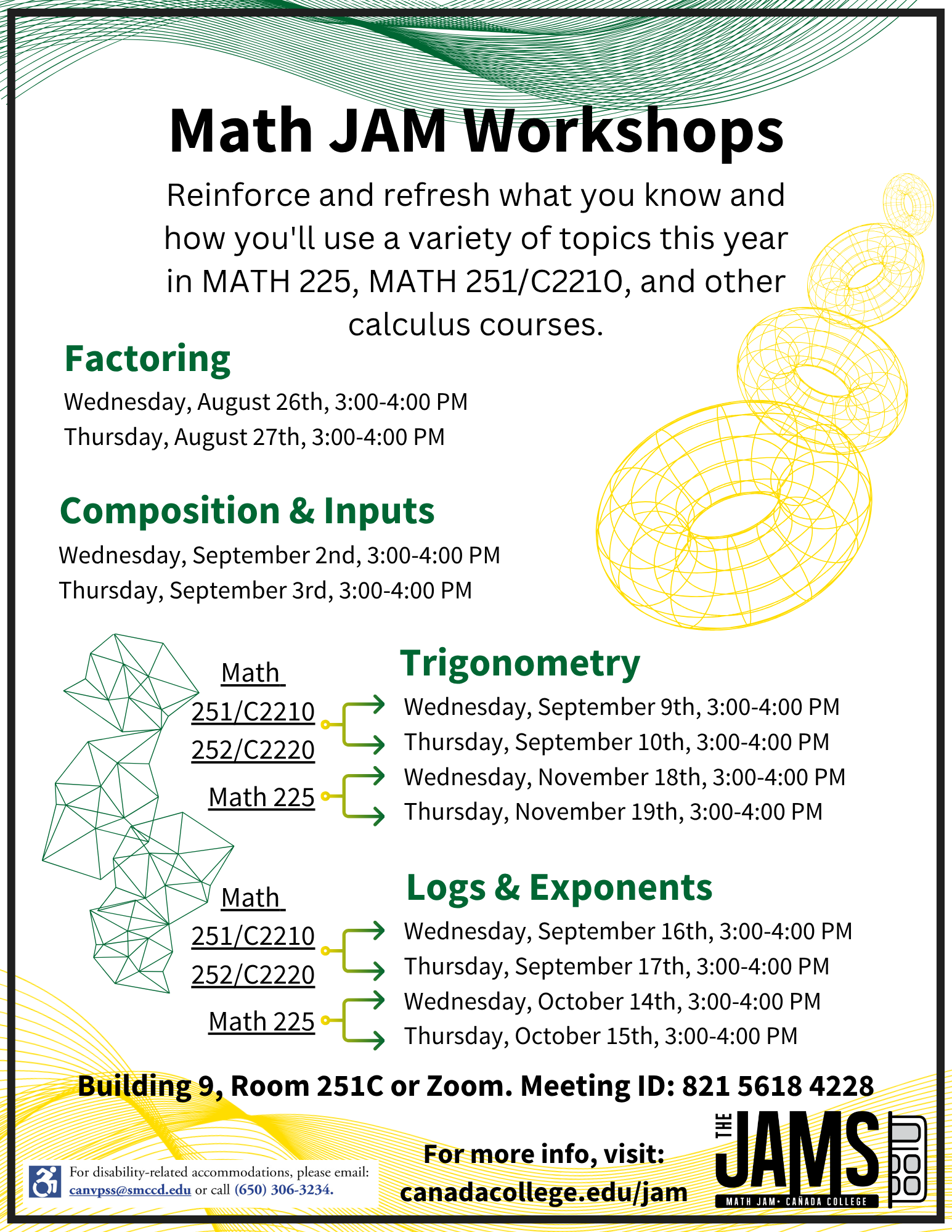 Math JAM Workshop Flyer Math JAM Workshop Flyer